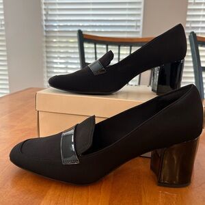 Anne Klein Black Patent Block Heel